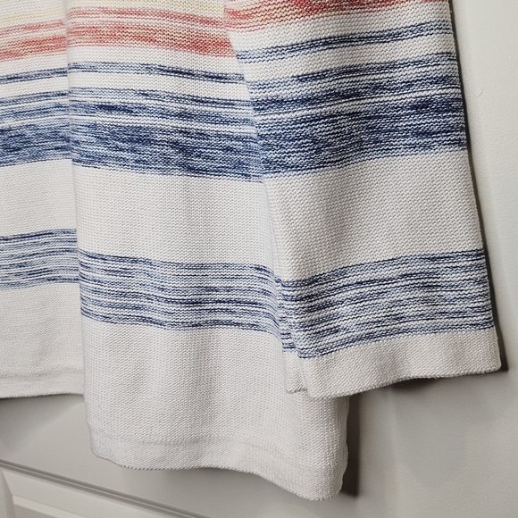 Brittany Black 100% Cotton Butter Yellow Red Popover Coastal Lagenlook Sweater L - Picture 7 of 9